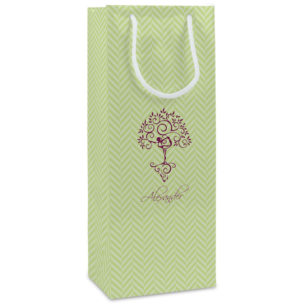 Custom Yoga Tree Wine Gift Bags - Gloss (Personalized)