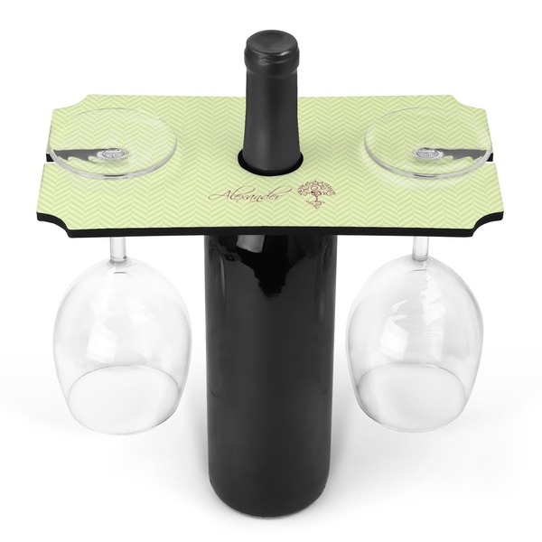 Custom Yoga Tree Wine Bottle & Glass Holder (Personalized)