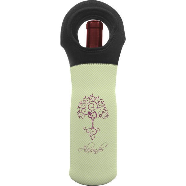 Custom Yoga Tree Wine Tote Bag (Personalized)