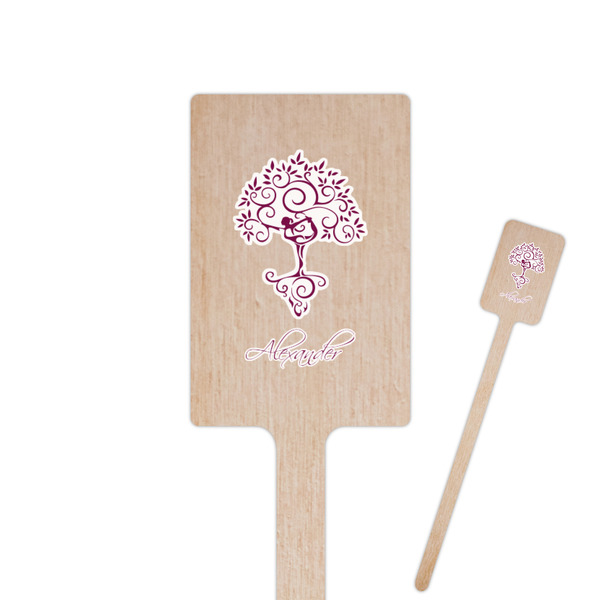 Custom Yoga Tree Rectangle Wooden Stir Sticks (Personalized)