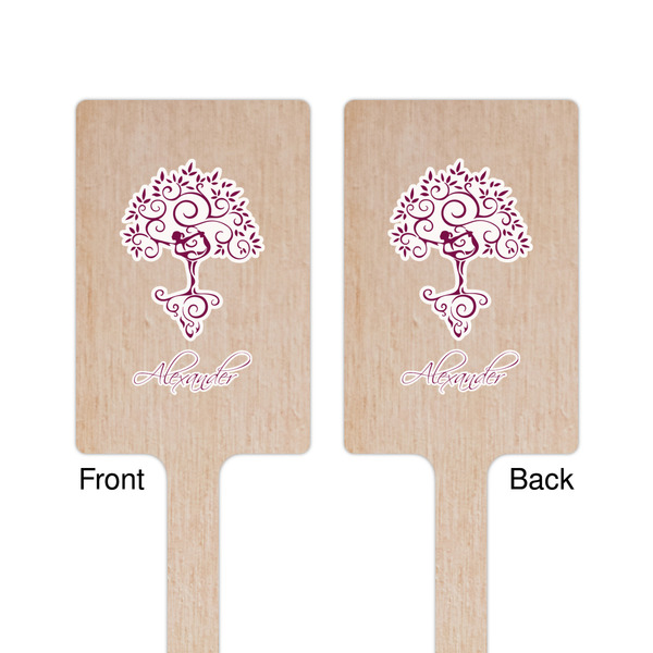 Yoga Tree Wooden 6.25" Stir Stick - Rectangular - Double Sided - Front & Back