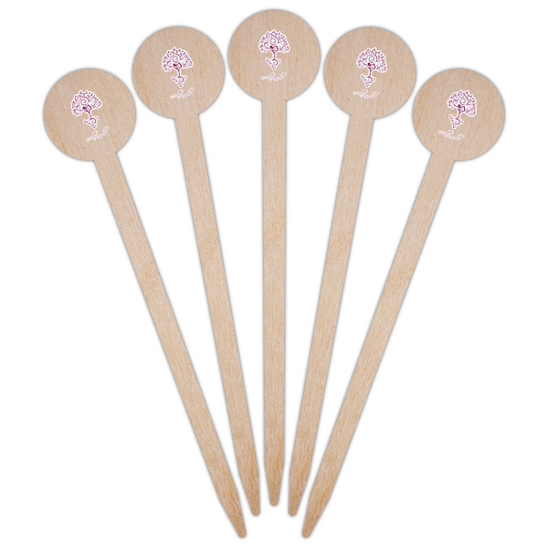 Yoga Tree Wooden 6" Food Pick - Round - Fan View