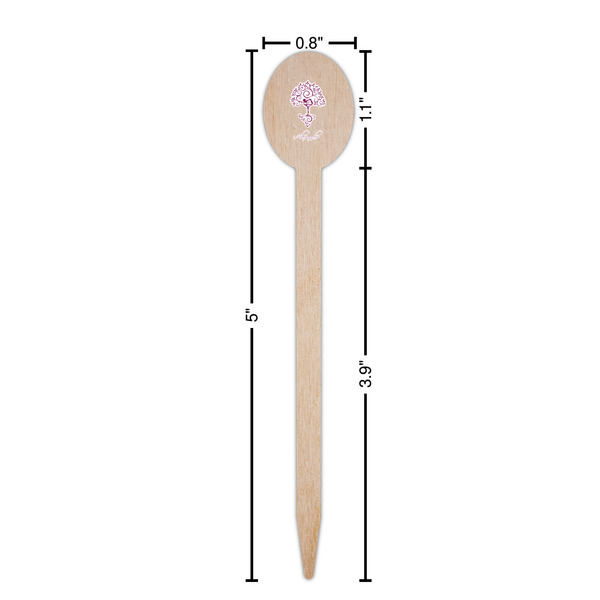 Yoga Tree Wooden Food Pick - Oval - Dimensions