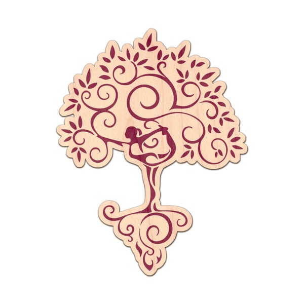 Custom Yoga Tree Genuine Maple or Cherry Wood Sticker