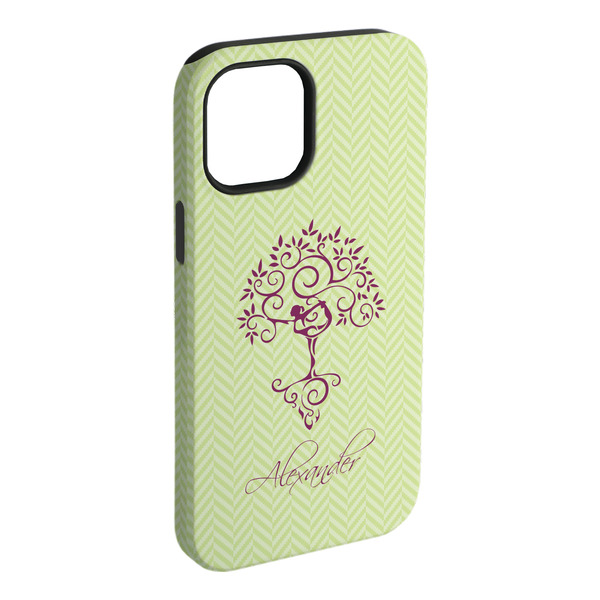 Custom Yoga Tree iPhone Case - Rubber Lined - iPhone 15 Plus (Personalized)