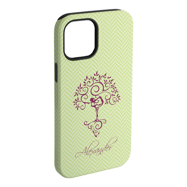 Custom Yoga Tree iPhone Case - Rubber Lined (Personalized)
