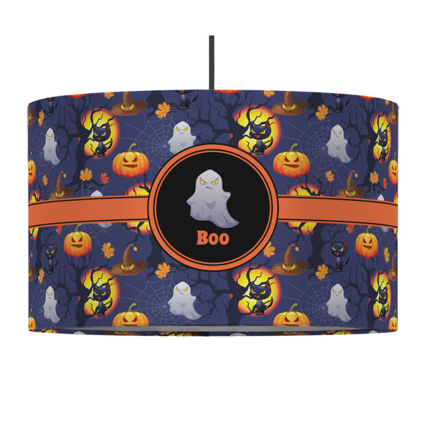 Custom Halloween Night 12" Drum Pendant Lamp - Fabric (Personalized)