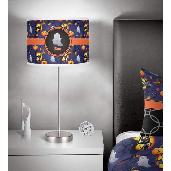 Halloween Night 13 inch drum lamp shade - in room