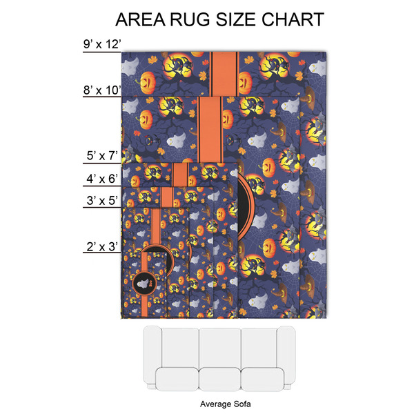 Halloween Night 2'x3' Indoor Area Rugs - Size Chart