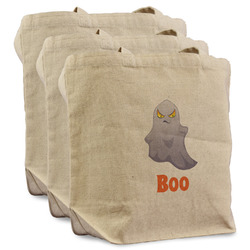 Halloween Night Reusable Cotton Grocery Bags - Set of 3 (Personalized)