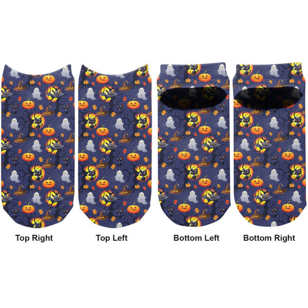 Halloween Night Adult Ankle Socks - Double Pair - Front and Back - Apvl