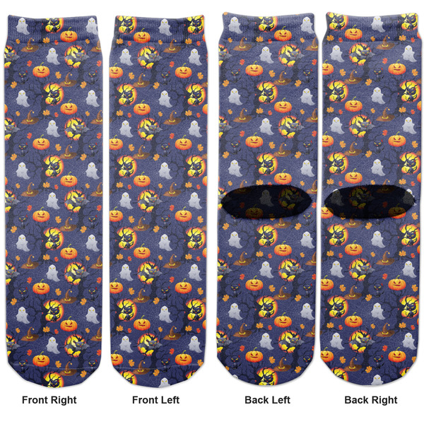 Halloween Night Adult Crew Socks - Double Pair - Front and Back - Apvl