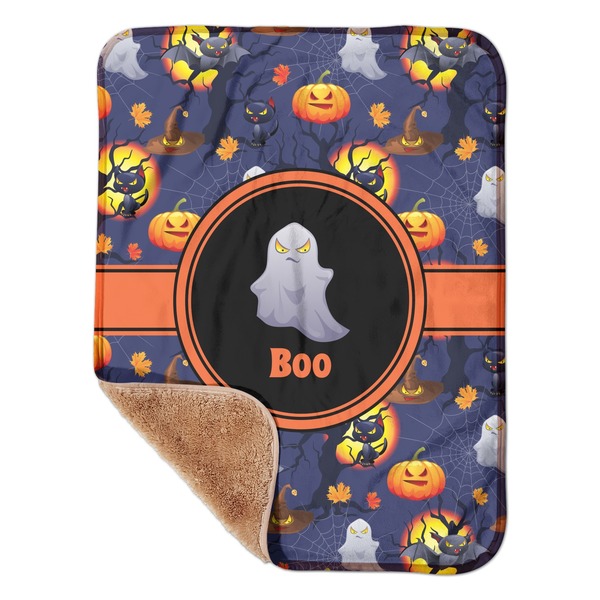 Custom Halloween Night Sherpa Baby Blanket - 30" x 40" w/ Name or Text