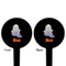 Halloween Night Black Plastic 4" Food Pick - Round - Double Sided - Front & Back