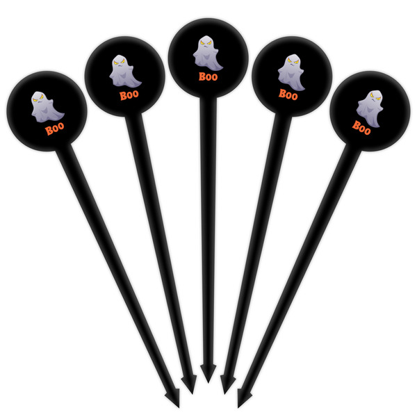 Halloween Night Black Plastic 4" Food Pick - Round - Fan View