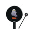 Halloween Night 5.5" Round Plastic Stir Sticks - Black - Single Sided (Personalized)