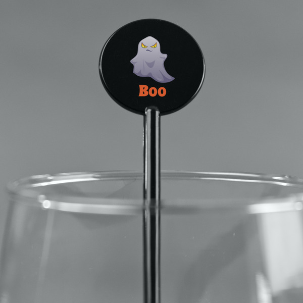 Halloween Night Black Plastic 5.5" Stir Stick - Round - Main