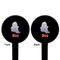 Halloween Night Black Plastic 6" Food Pick - Round - Double Sided - Front & Back