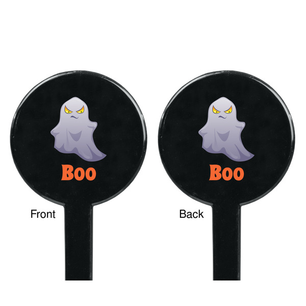 Halloween Night Black Plastic 7" Stir Stick - Double Sided - Round - Front & Back