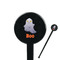 Halloween Night 7" Round Plastic Stir Sticks - Black - Single Sided (Personalized)