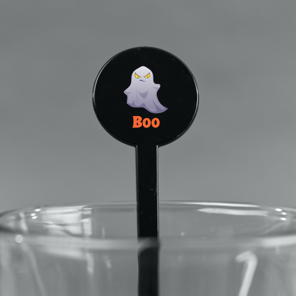 Halloween Night Black Plastic 7" Stir Stick - Round - Main