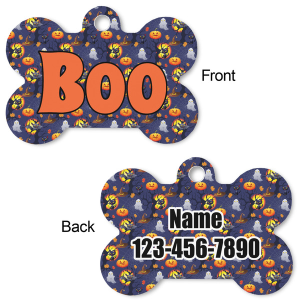 Halloween Night Bone Shaped Dog ID Tag - Large - Approval