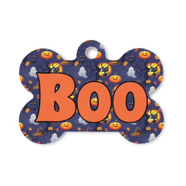 Custom Halloween Night Bone Shaped Dog ID Tag - Small (Personalized)