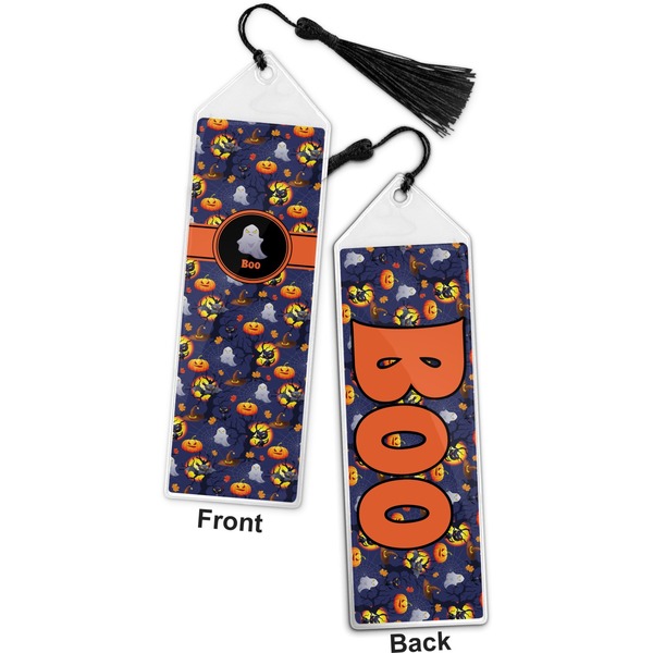 Halloween Night Bookmark with tassel - Front and Back