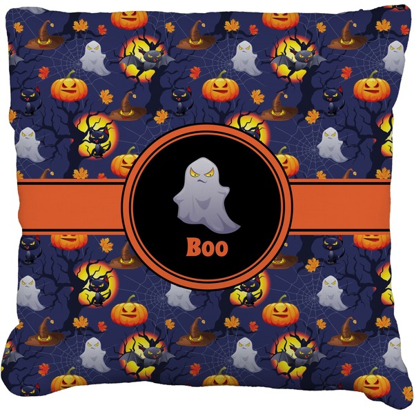 Custom Halloween Night Faux-Linen Throw Pillow 18" (Personalized)