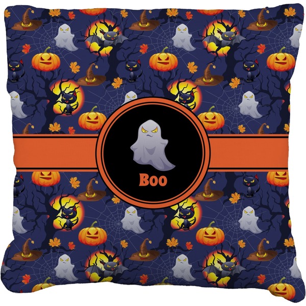 Custom Halloween Night Faux-Linen Throw Pillow 20" (Personalized)