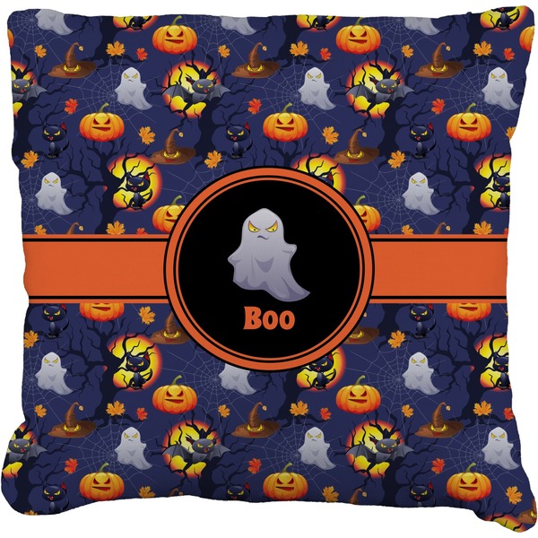 Custom Halloween Night Faux-Linen Throw Pillow 26" (Personalized)
