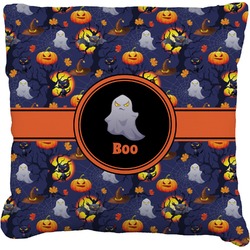 Halloween Night Faux-Linen Throw Pillow (Personalized)