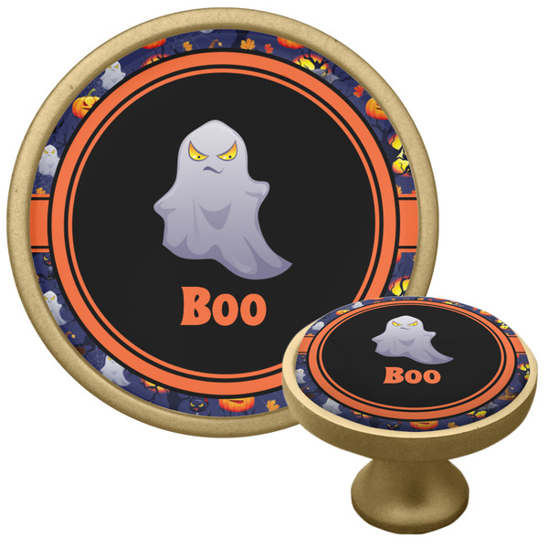 Custom Halloween Night Cabinet Knob - Gold (Personalized)