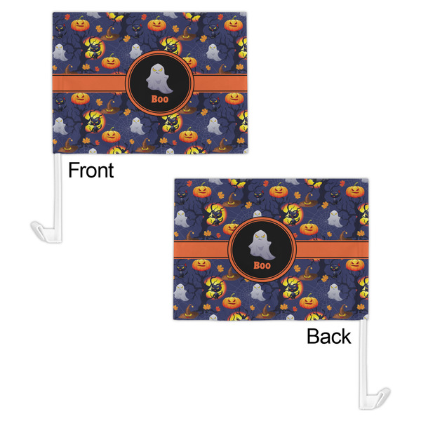 Halloween Night Car Flag - 11" x 8" - Front & Back View