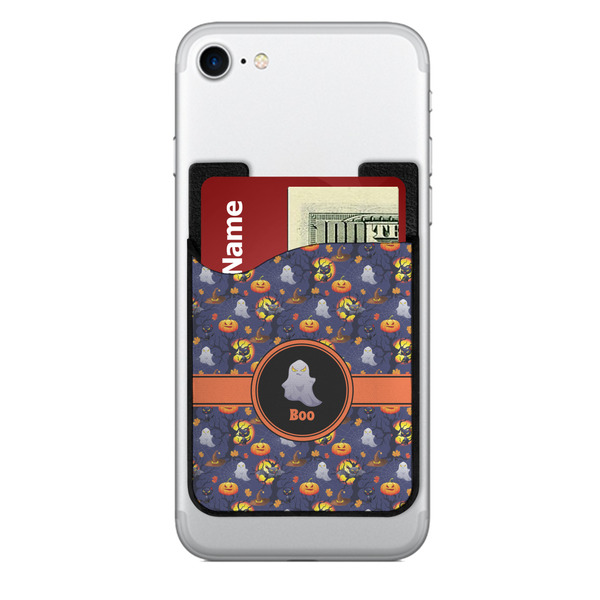 Custom Halloween Night 2-in-1 Cell Phone Credit Card Holder & Screen Cleaner (Personalized)