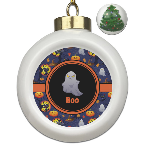 Custom Halloween Night Ceramic Ball Ornament - Christmas Tree (Personalized)