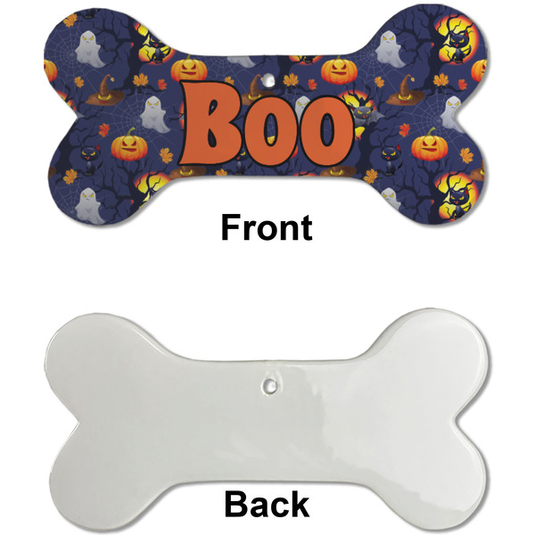 Halloween Night Ceramic Flat Ornament - Bone Front & Back Single Print (APPROVAL)