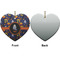 Halloween Night Ceramic Flat Ornament - Heart Front & Back (APPROVAL)