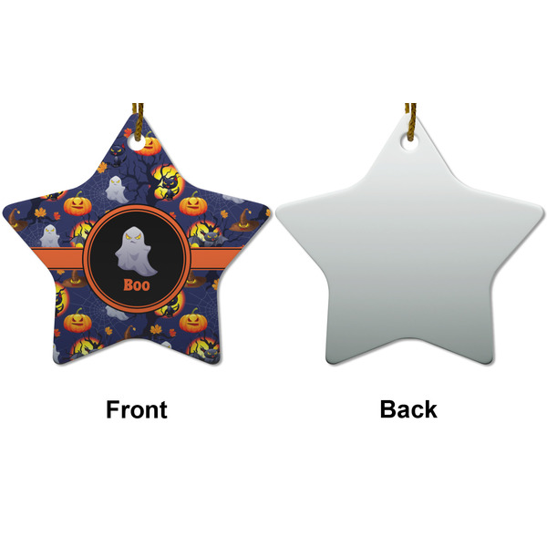 Halloween Night Ceramic Flat Ornament - Star Front & Back (APPROVAL)