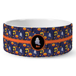 Halloween Night Ceramic Dog Bowl - Medium (Personalized)