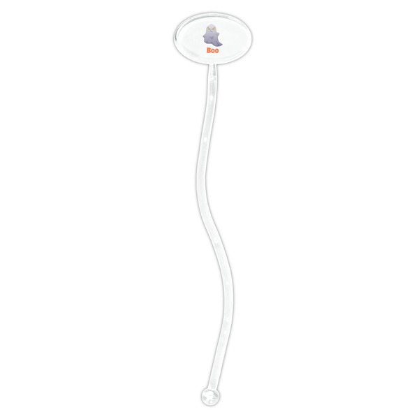 Halloween Night Clear Plastic 7" Stir Stick - Oval - Single Stick