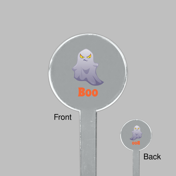 Halloween Night Clear Plastic 7" Stir Stick - Round - Front & Back