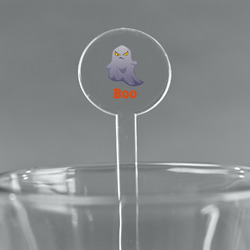 Halloween Night 5.5" Round Plastic Stir Sticks - Clear (Personalized)