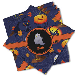Halloween Night Cloth Cocktail Napkins - Set of 4 w/ Name or Text