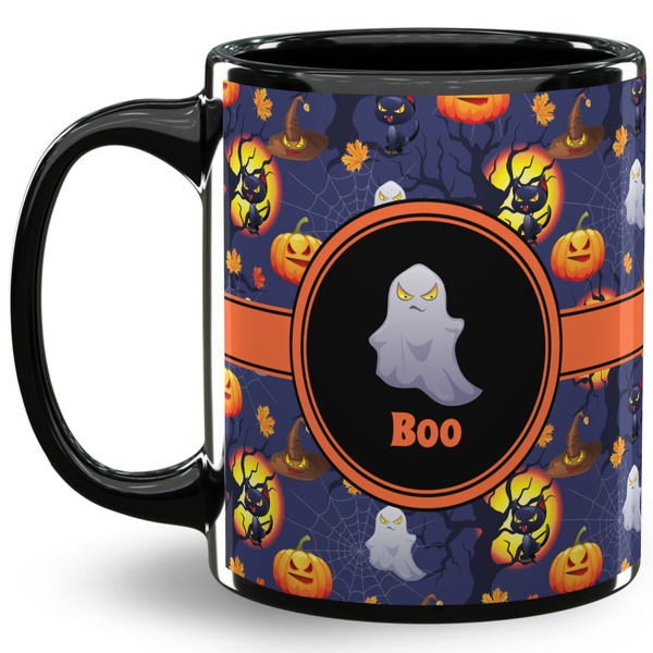 Custom Halloween Night 11 Oz Coffee Mug - Black (Personalized)