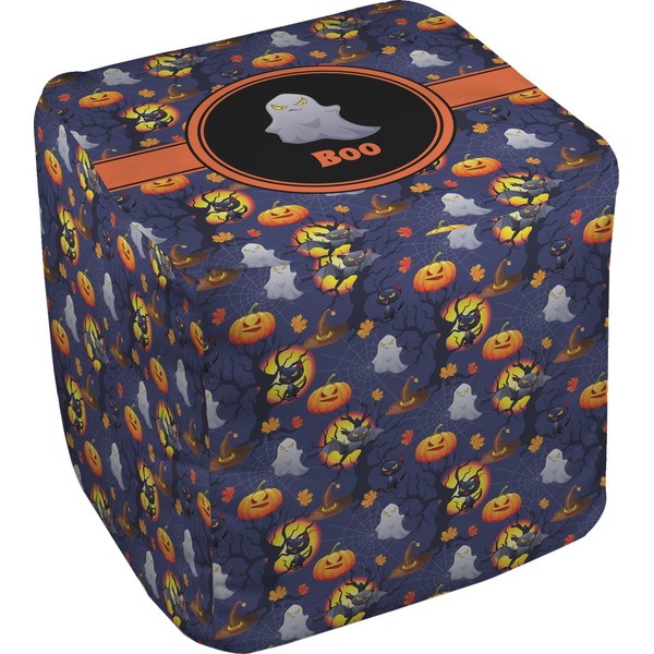 Custom Halloween Night Cube Pouf Ottoman - 13" (Personalized)