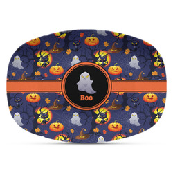 Halloween Night Plastic Platter - Microwave & Oven Safe Composite Polymer (Personalized)