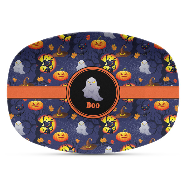 Custom Halloween Night Plastic Platter - Microwave & Oven Safe Composite Polymer (Personalized)