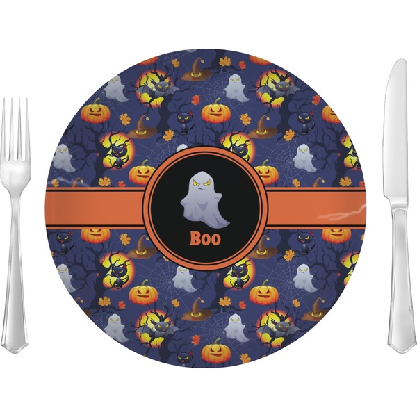 Custom Halloween Night Glass Lunch / Dinner Plate 10" (Personalized)