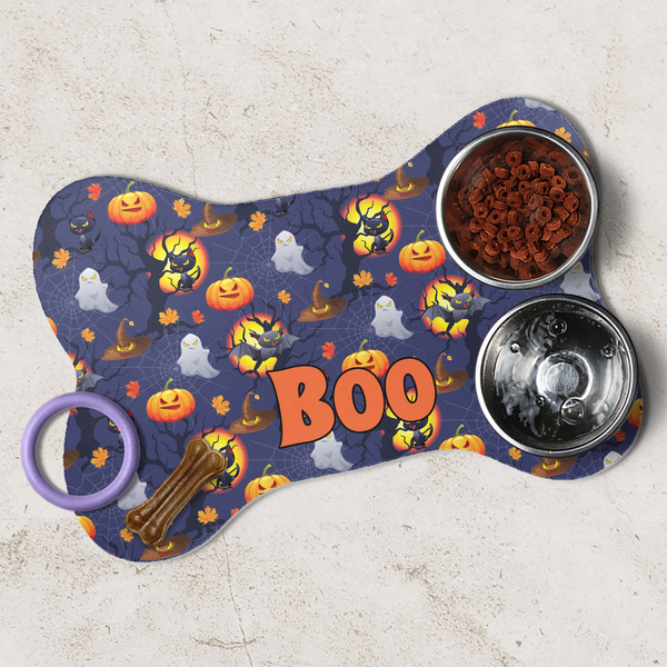 Halloween Night Dog Bone Shaped Mat Lifestyle